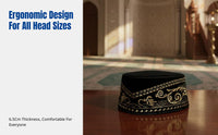 Mosque Prayer Cap, Malay Songkok, Plush Embroidered Hat, Ethnic Design, Men's Wedding Ceremony Accessory