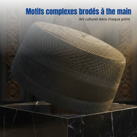 Structured Muslim Cap for Men, Embroidered, Stage, Ethnic Dance