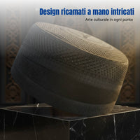 Structured Muslim Cap for Men, Embroidered, Stage, Ethnic Dance