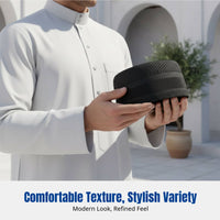 Structured Muslim Cap for Men, Embroidered, Stage, Ethnic Dance