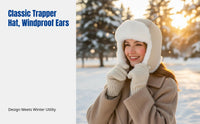Windproof Ushanka Hat, Thick Fleece Ear Protection, Women's Winter Ski Cap