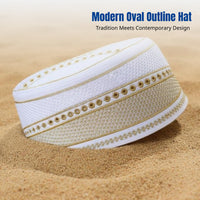 Men's Prayer Cap, Oval Malay Hat, Computer Embroidery, Stylish Turban, Relaxed Design