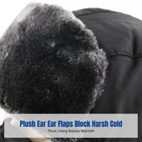 Ushanka Hat for Men, Thick Earflap Cap, Windproof Face Cover, Outdoor Winter Warmth