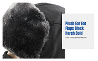 Ushanka Hat for Men, Thick Earflap Cap, Windproof Face Cover, Outdoor Winter Warmth
