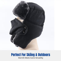 Ushanka Hat for Men, Thick Earflap Cap, Windproof Face Cover, Outdoor Winter Warmth