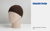 Mesh Knit Muslim Prayer Cap, Round Top, Breathable, Autumn