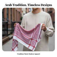 Polyester Jacquard Arab Headscarf, Traditional Middle Eastern Keffiyeh, Dubai Saudi Ethnic Scarf, Unisex, Event Accessory