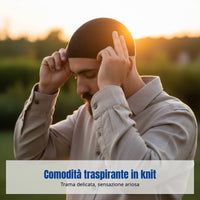 Breathable Knitted Kufi Hat, Thin Muslim Prayer Cap for Men, Foldable