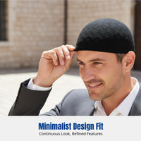 Breathable Knitted Kufi Hat, Thin Muslim Prayer Cap for Men, Foldable