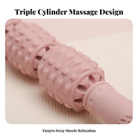 3-Wheel Stretching Massage Tool, Wolf Tooth Texture, Leg & Calf