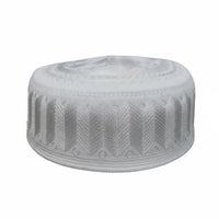 Embroidered Muslim Prayer Cap for Men, Cotton Hat, Round Top, Fine Stitching, Traditional Design