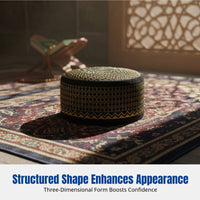 Men's Muslim Prayer Cap, Ethnic Cotton Hat, Computer Embroidered, Traditional Colors