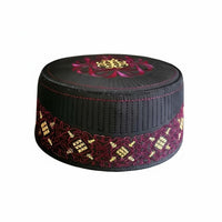 Men's Hard Prayer Cap, Saudi Ethnic Hat, Embroidered, Stage, Round