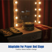 Men's Hard Prayer Cap, Saudi Ethnic Hat, Embroidered, Stage, Round