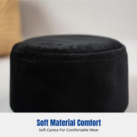 Men's Hui Muslim Prayer Hat, Thickened Winter Cap, Soft Surface, Warm, Black & Brown