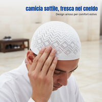 Adjustable Kufi Cap for Men, Thin Knit, Breathable, Muslim Prayer Hat
