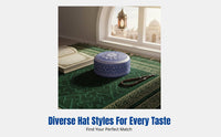 Men's Embroidered Muslim Prayer Hat, Hui Ethnic Cotton Cap, Traditional Design