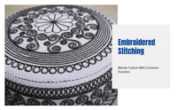 Men's Embroidered Muslim Prayer Hat, Hui Ethnic Cotton Cap, Traditional Design