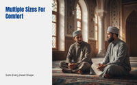 Men's Embroidered Muslim Prayer Hat, Hui Ethnic Cotton Cap, Traditional Design