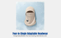 Winter Balaclava, Warm Face Cover, Helmet Liner, Unisex Cycling, Windproof, Cold Resistant, Ski Neck Gaiter, 4-in-1 Hat