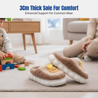 Cute Bunny Winter Kids Slippers, Plush Lined, Non-Slip, Thick Sole, Indoor Warm Home Shoes, Parent-Child