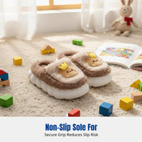 Cute Bunny Winter Kids Slippers, Plush Lined, Non-Slip, Thick Sole, Indoor Warm Home Shoes, Parent-Child