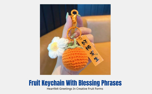 Knitted Yarn Keychain, Handmade Decoration, Good Luck Theme, Bag Charm, Gift Box