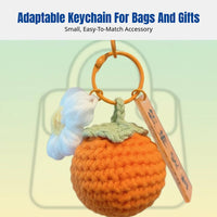 Knitted Yarn Keychain, Handmade Decoration, Good Luck Theme, Bag Charm, Gift Box