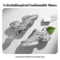 Dad Sneakers, Bubblegum Series, 2nd Gen, Silver Thick Sole, Breathable, Height Boost, Women's Sports Shoes