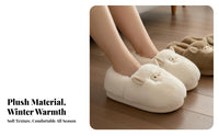 Warm Cartoon Sheep House Slippers, Plush Couple Indoor Slippers, Non-Slip, Winter Home Design