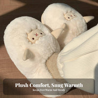 Warm Cartoon Sheep House Slippers, Plush Couple Indoor Slippers, Non-Slip, Winter Home Design