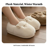 Warm Cartoon Sheep House Slippers, Plush Couple Indoor Slippers, Non-Slip, Winter Home Design