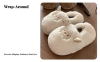 Warm Cartoon Sheep House Slippers, Plush Couple Indoor Slippers, Non-Slip, Winter Home Design