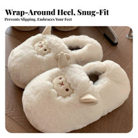 Warm Cartoon Sheep House Slippers, Plush Couple Indoor Slippers, Non-Slip, Winter Home Design