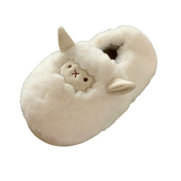 Warm Cartoon Sheep House Slippers, Plush Couple Indoor Slippers, Non-Slip, Winter Home Design