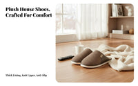 Men's Plush House Shoes, Winter Anti-Slip Indoor, Thick Fleece Lining, Comfortable Home Footwear, 2025