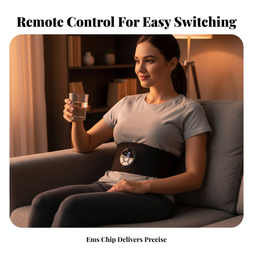 EMS Heated Abdominal Belt, Smart Fitness Device, Fat Burning Massager