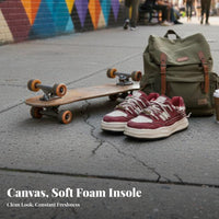 Unisex Canvas Skater Shoes, Thick Sole, Height Boost, Red Washed Elevated