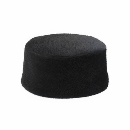 Rigid Muslim Prayer Cap for Men, Flat Top, Warm Winter Hat, Black, Brown, Grey