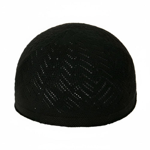Arab Design Knitted Kufi, Thin Breathable Muslim Prayer Hat