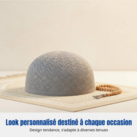 Arab Design Knitted Kufi, Thin Breathable Muslim Prayer Hat