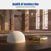 Arab Design Knitted Kufi, Thin Breathable Muslim Prayer Hat