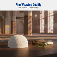 Arab Design Knitted Kufi, Thin Breathable Muslim Prayer Hat