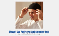 Arab Design Knitted Kufi, Thin Breathable Muslim Prayer Hat