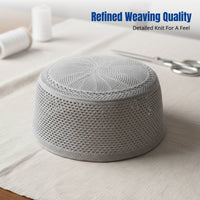 Men's Mesh Prayer Cap, Thin Summer Kufi, Breathable Flat Top, Geometric Pattern, Multiple Colors