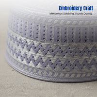 Men's Embroidered Ethnic Cap, Saudi Flat Top, Contemporary Design, Round Edge, Brimless