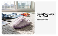 Plush Cotton House Shoes, Thick Sole, Women's Indoor Home Shoes, Winter Warm, Non-Slip Foam, Snug Fleece