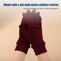Plush Gloves, Women's Elastic Cuff, Winter Warm Outdoor Sports