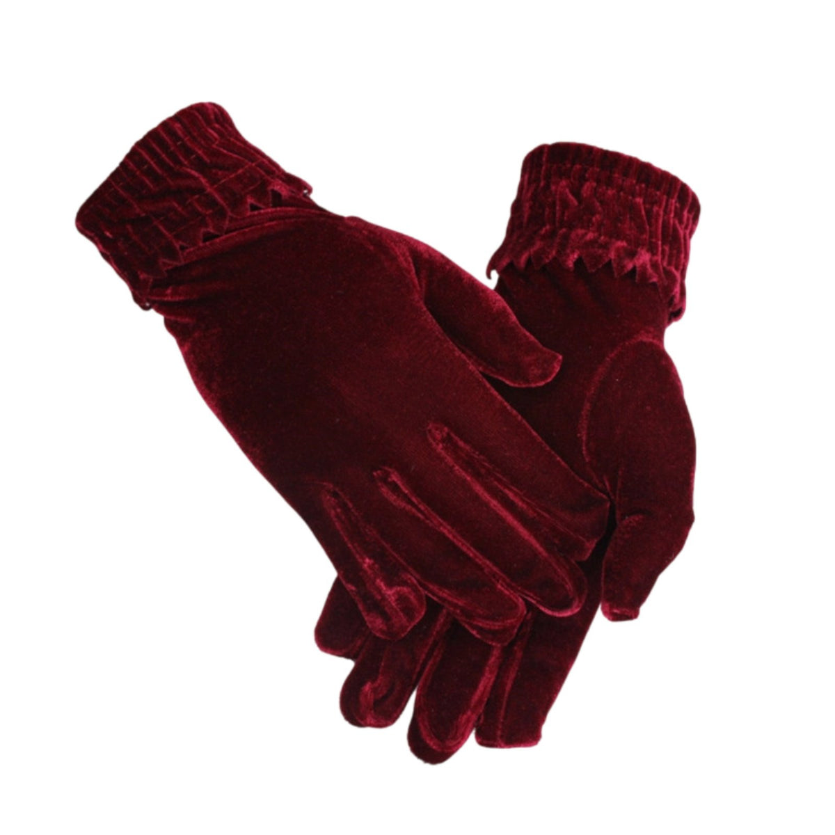 Plush Gloves, Women's Elastic Cuff, Winter Warm Outdoor Sports