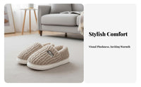 Plush House Shoes, Women's Indoor, Thickened, Warm Full Heel, Non-Slip, Autumn Winter